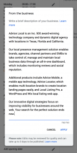 advice local google my business description example scope of a business