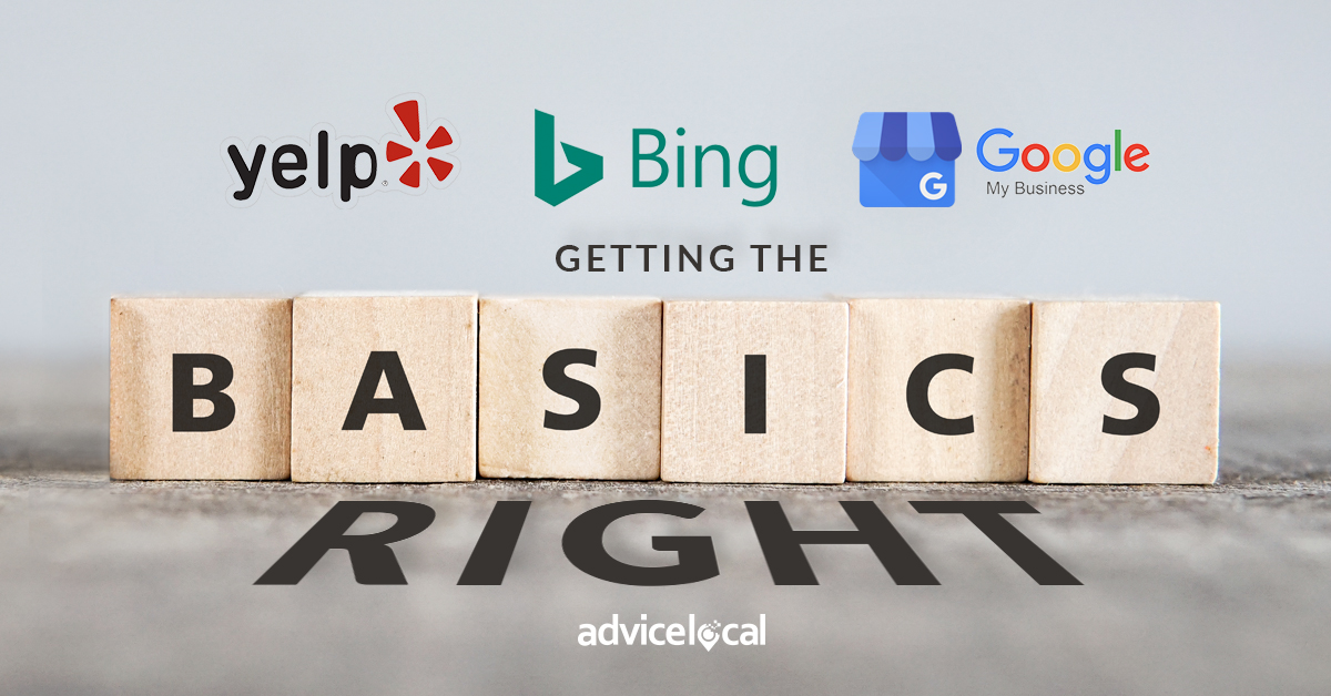 Basics of Yelp, Bing & Google My Business