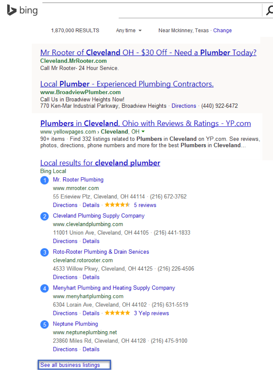 Bing Map Serps 