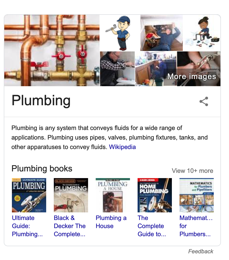 answer box example - plumber