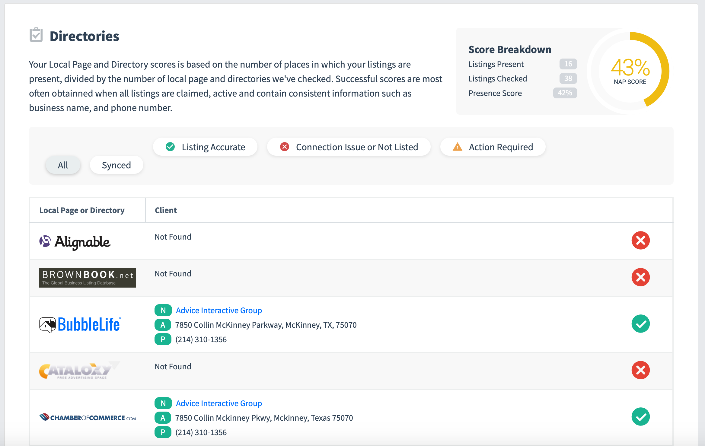 example baseline report - Advice Local