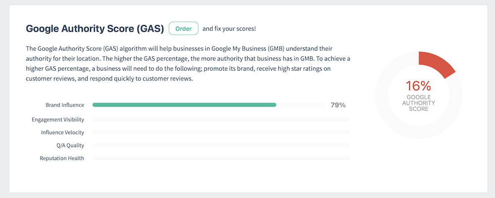 Google Authority Score Baseline Report Example