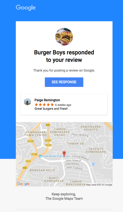 Google My Business Review Notifications