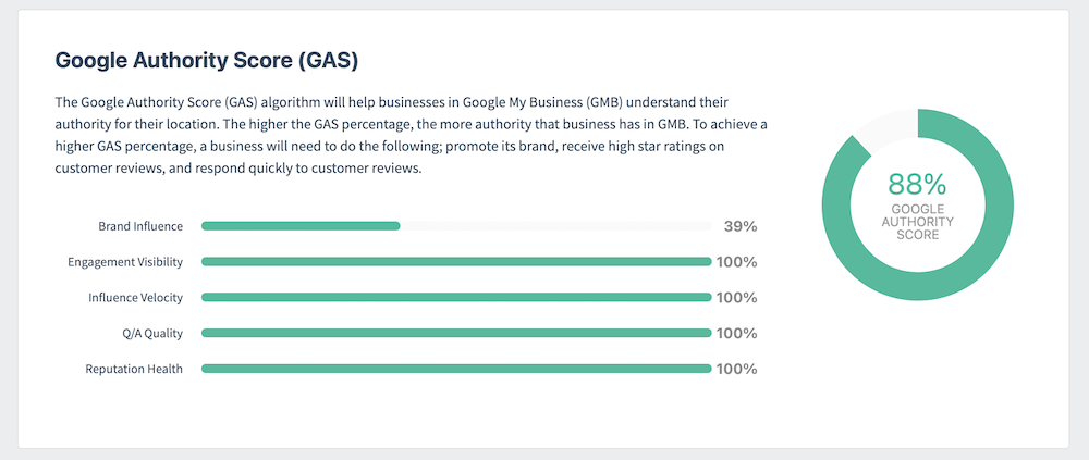 Google Authority Score Progress Report Example