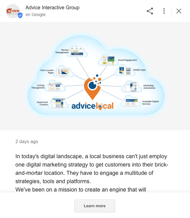 Google My Business - Google Post Displayed in Search Results