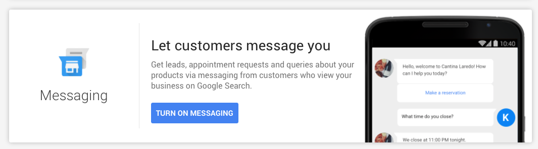 How to Turn on Google My Business Messaging Feature