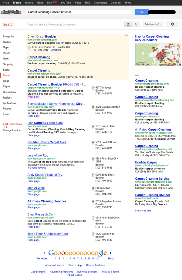 Google Places SERP Change