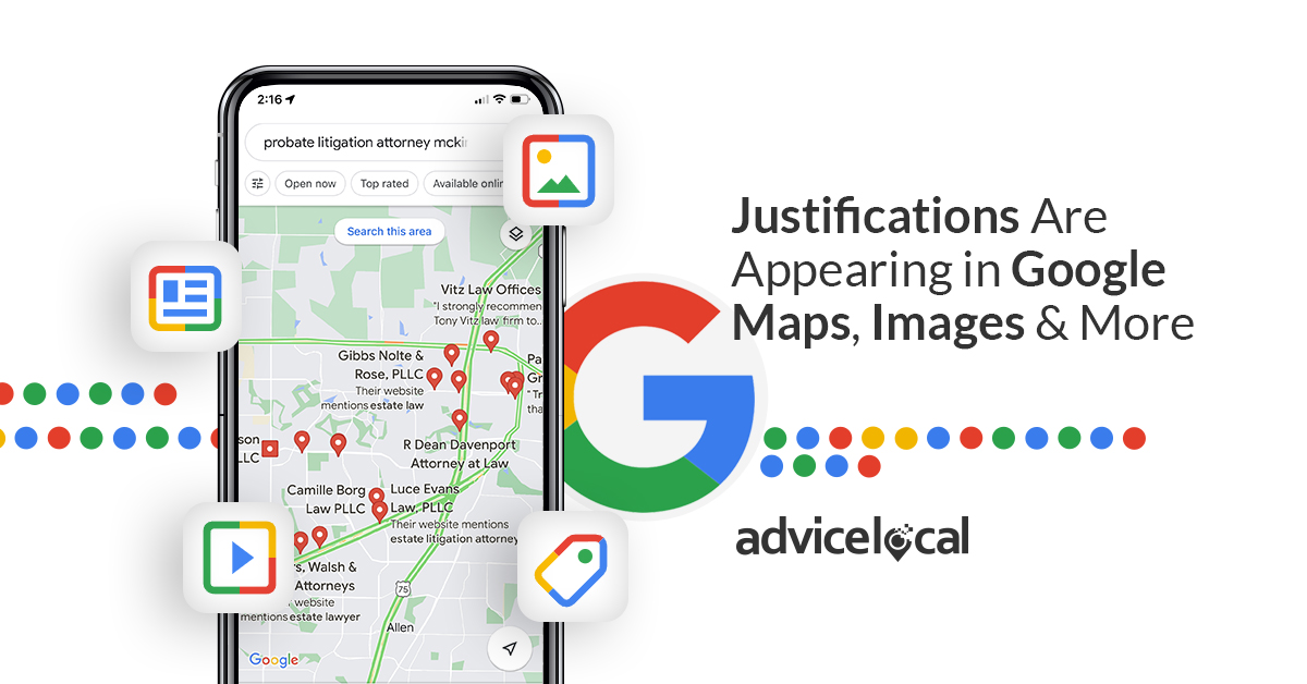 Justifications Are Appearing in Google Maps, Images & More