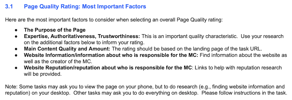 Quality Raters Website Main Content Guidelines From Google