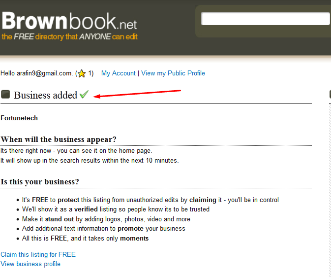 Brownbook Business Listing step 11