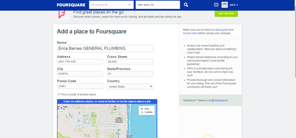 Foursquare Business Listing Step 7