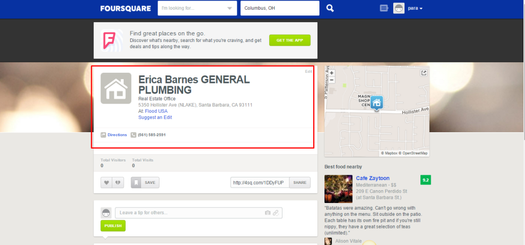 Foursquare Business Listing Step 8