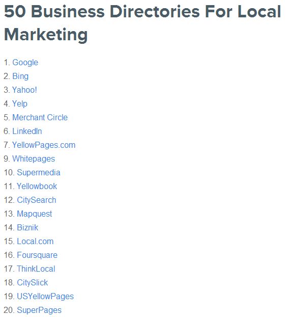 business directory listings