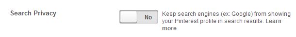 Search Privacy in Pinterest
